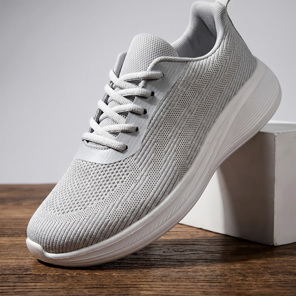 Gray Phillips Wide-Fit Mesh Trainers 1