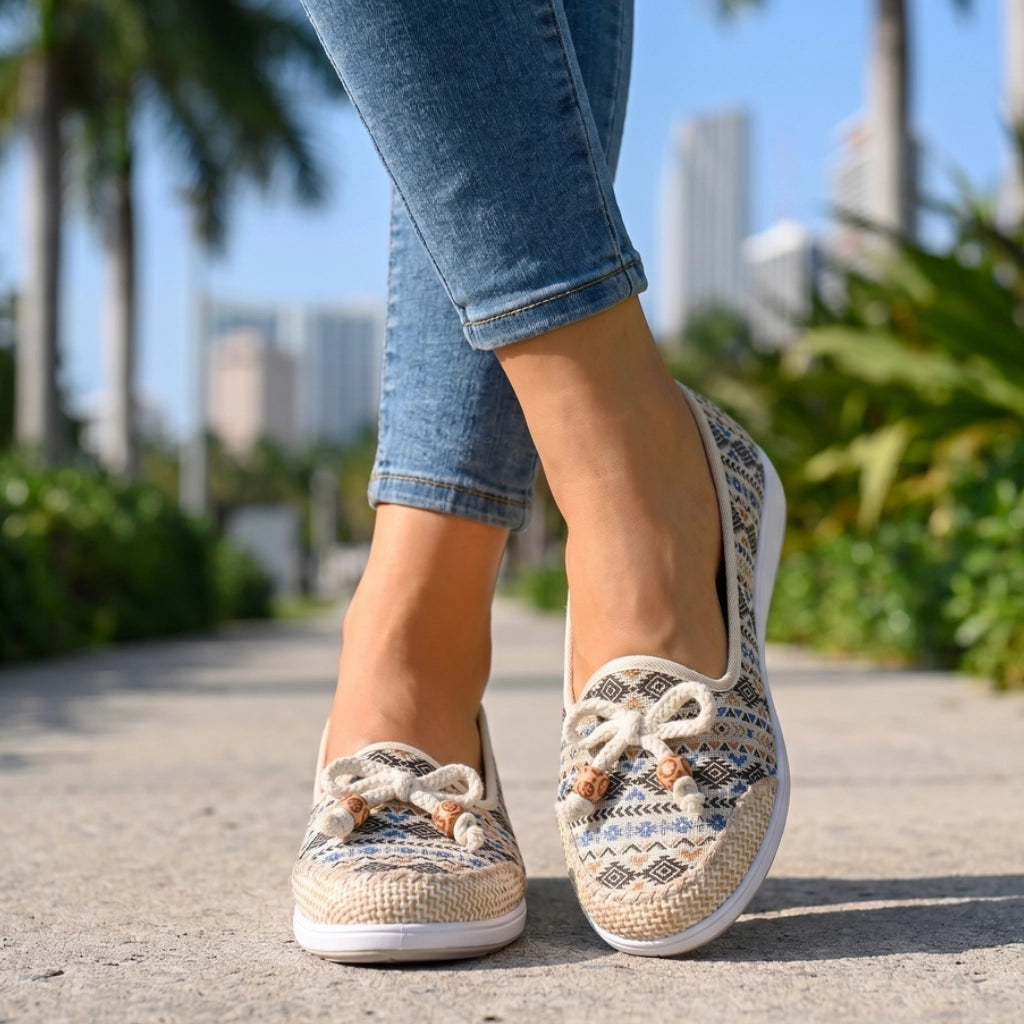 Parsons Embroidered Linen Flats