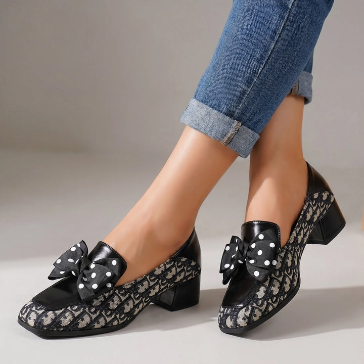 Black Naomi Square-Toe Loafers 8