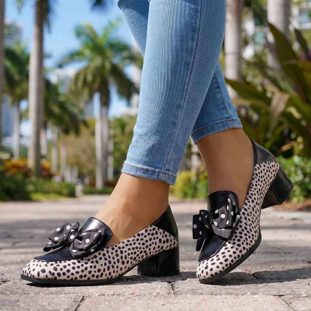 Black Hawkins Square-Toe Block Loafers 1