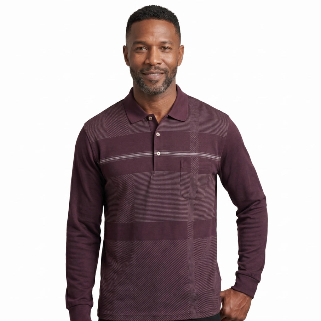 Benton Striped Long-Sleeve Polo