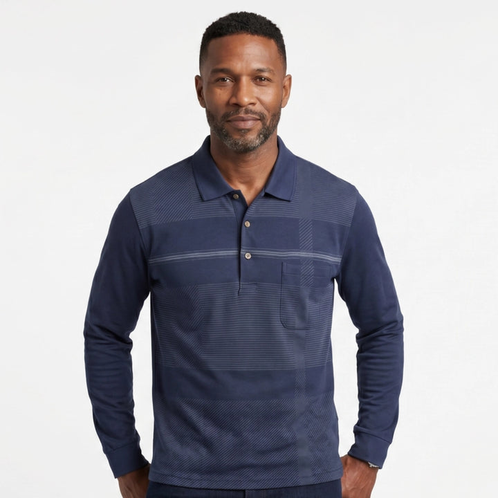 Benton Striped Long-Sleeve Polo