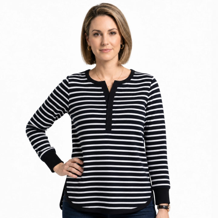 Rhea Striped Long-Sleeve Top