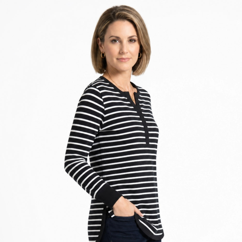 Rhea Striped Long-Sleeve Top