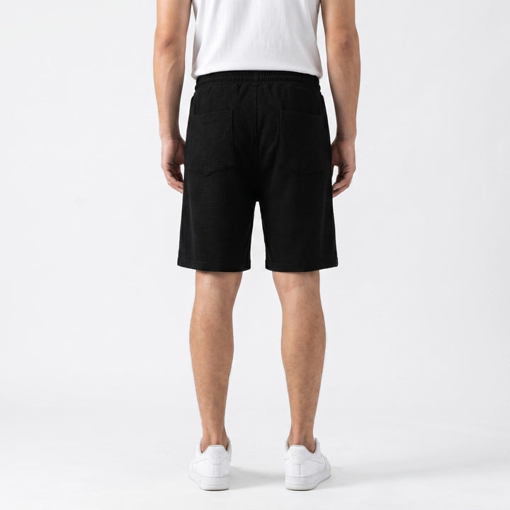 Black Quayle Waffle Knit Shorts 4