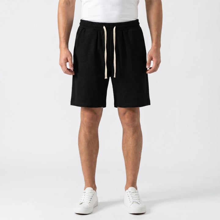 Black Quayle Waffle Knit Shorts 2