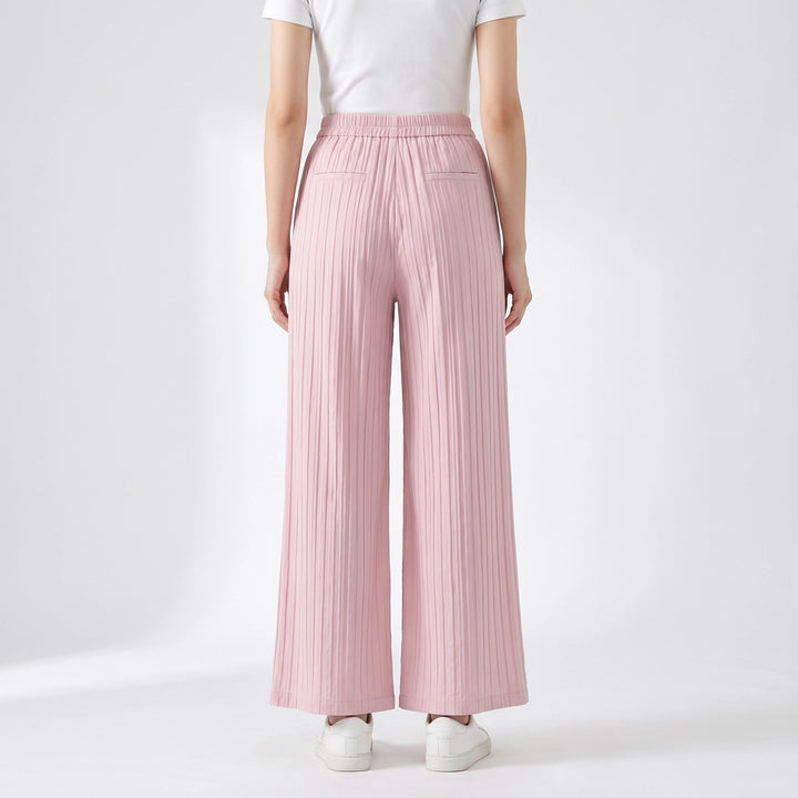 Pink Pleated-With Pockets Carrington Wide-Leg Pleated Trousers 3