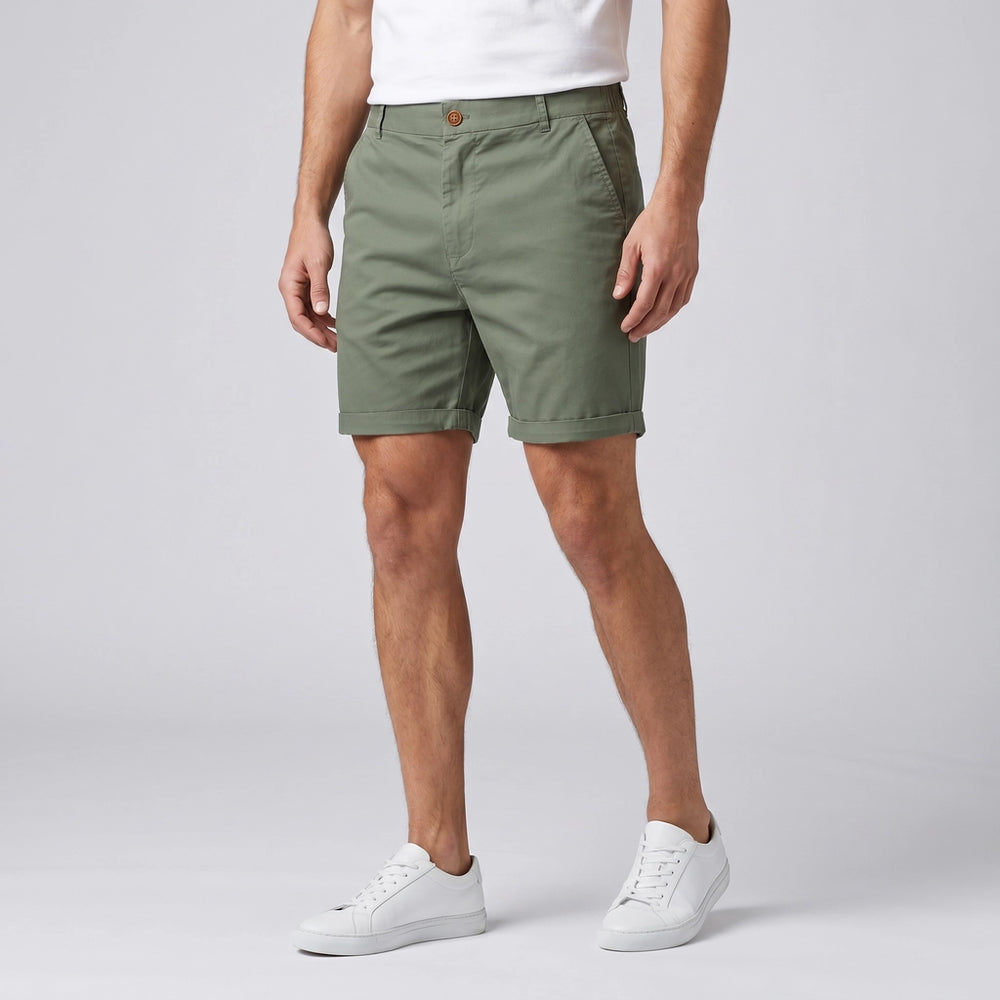 Green Wyeth Cotton Straight Shorts 3
