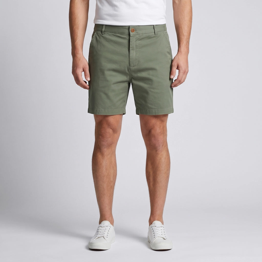 Green Wyeth Cotton Straight Shorts 2