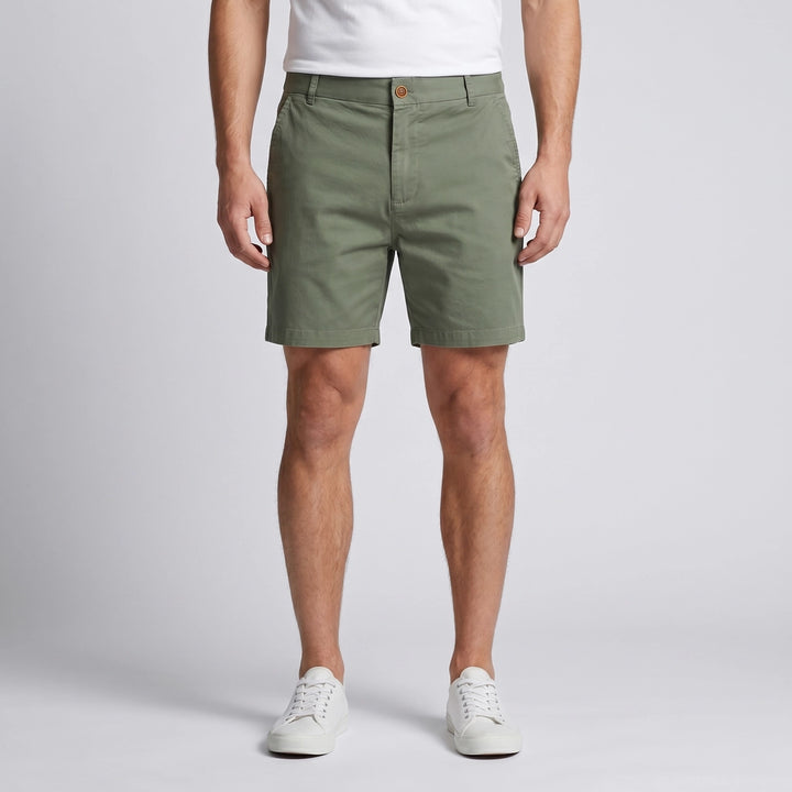Green Wyeth Cotton Straight Shorts 2