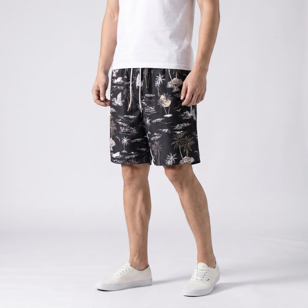 K5129 Black Tess Straight-Leg Swim Shorts 5