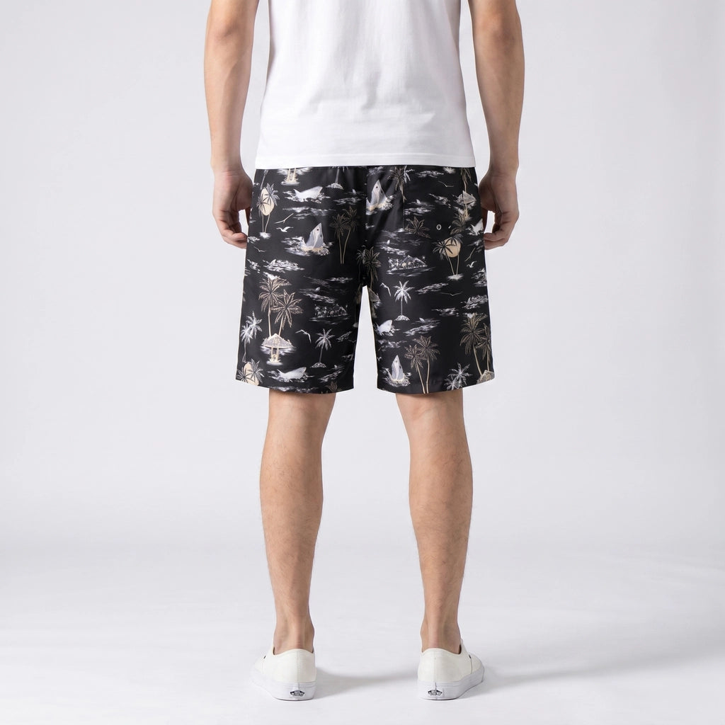 K5129 Black Tess Straight-Leg Swim Shorts 5