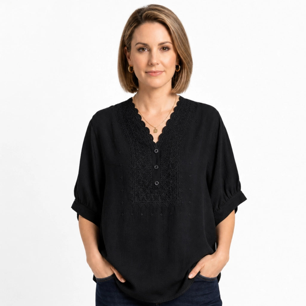 Calvin V-Neck Linen Top