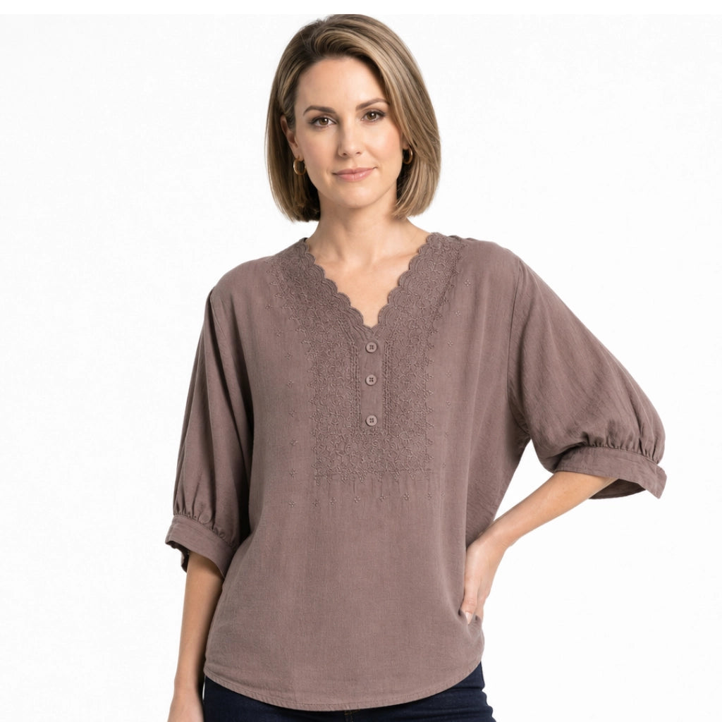 Calvin V-Neck Linen Top