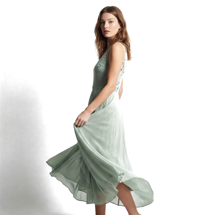 Green Elara Vance Chiffon Maxi 2