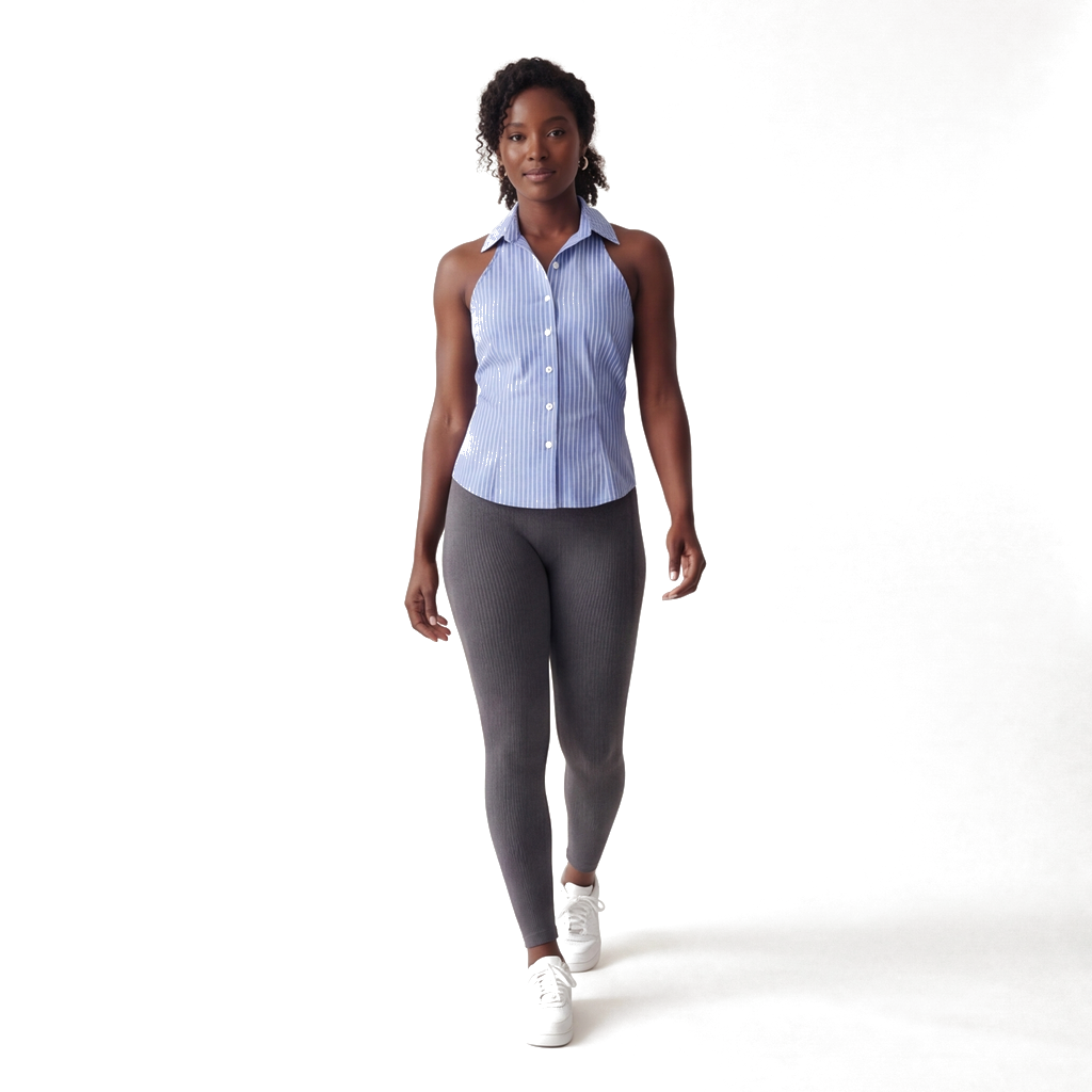 Blue Alana Stripe Sleeveless Shirt 3