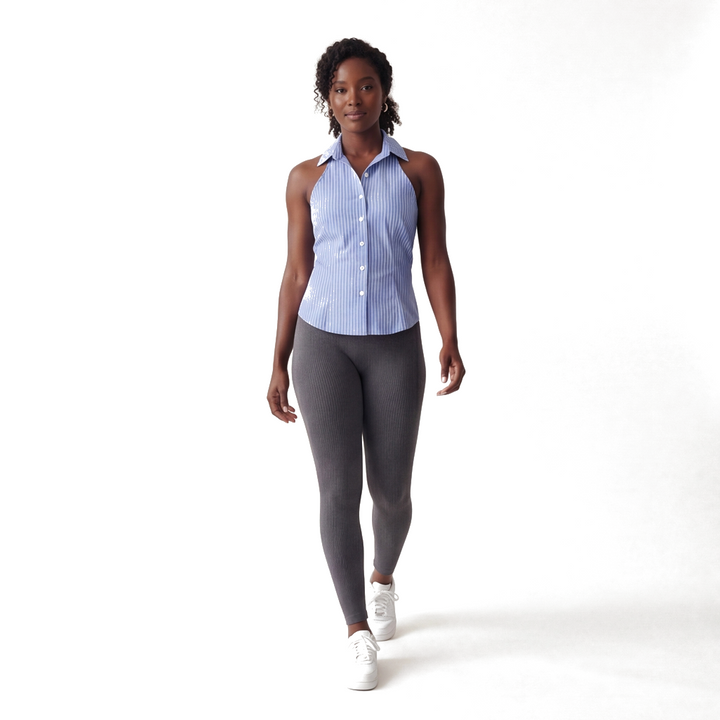 Blue Alana Stripe Sleeveless Shirt 3
