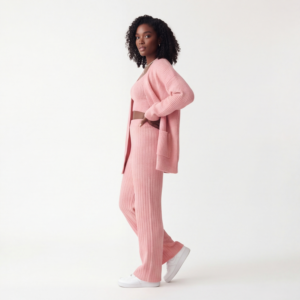 Pink Julianna Knit Three-Piece Set 4