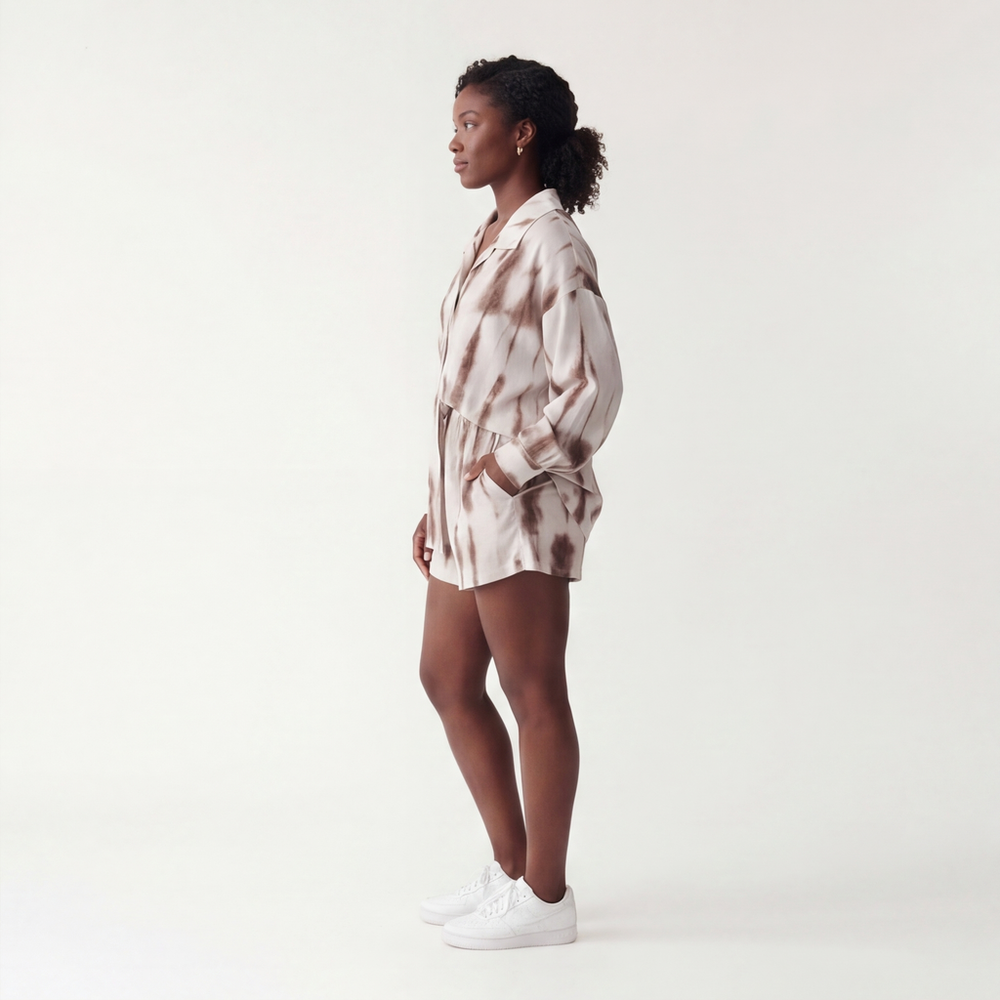 Cream Julianna Printed Shirt Set 2