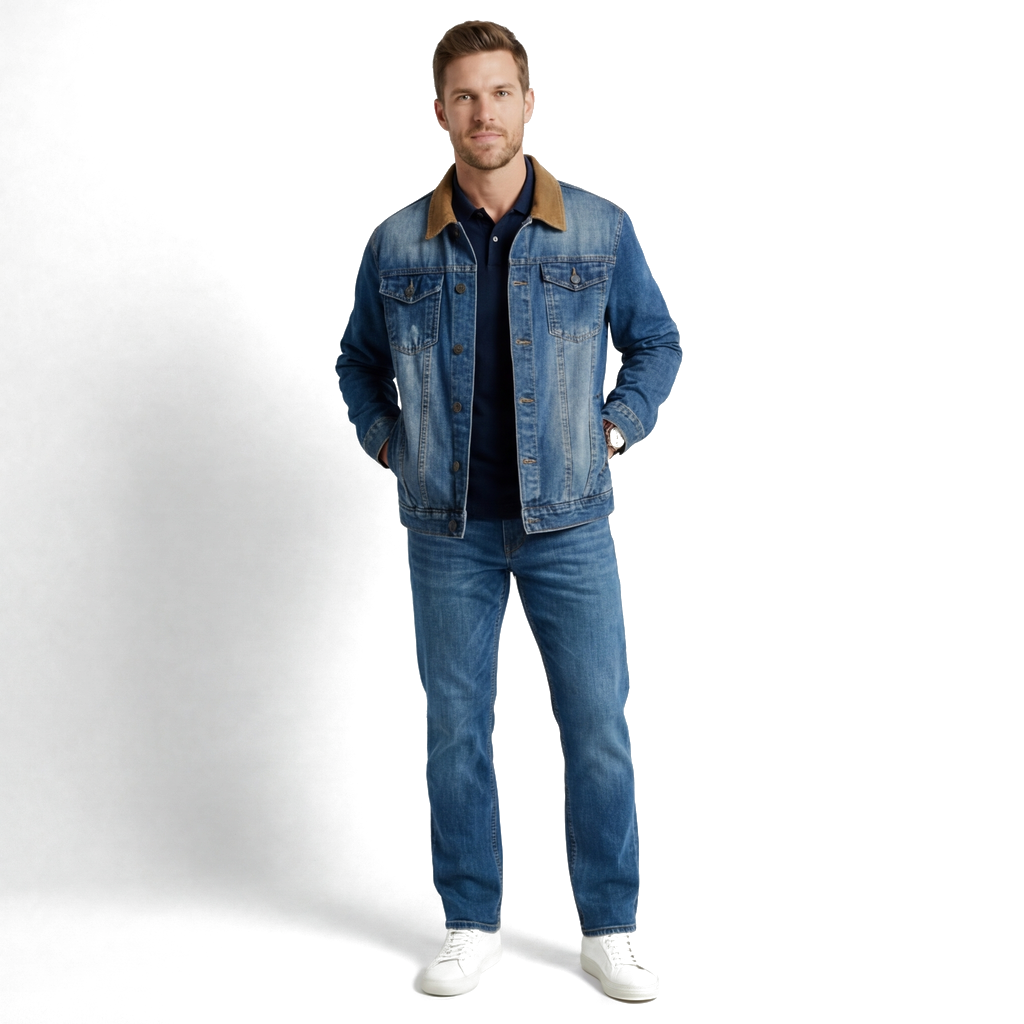 9016 Vintage Blue Hudson Cotton Denim Jacket 2