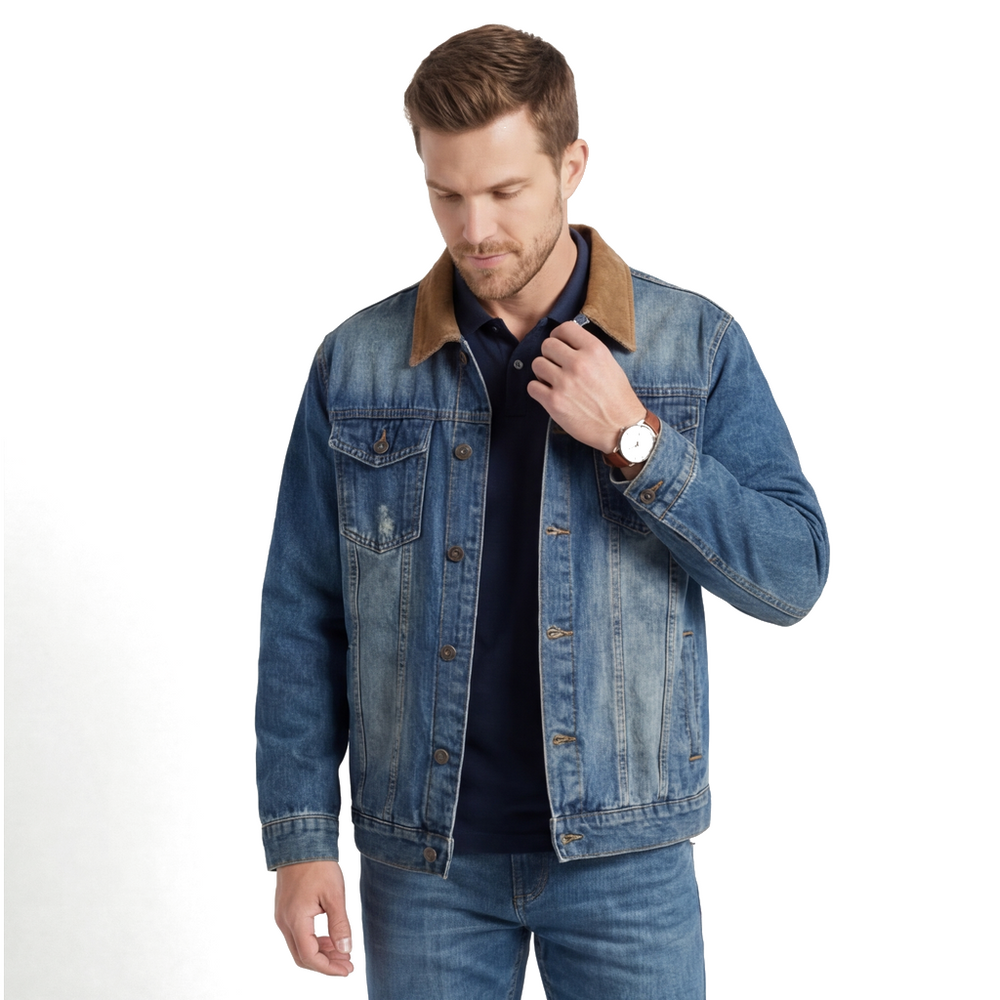 9016 Vintage Blue Hudson Cotton Denim Jacket 5
