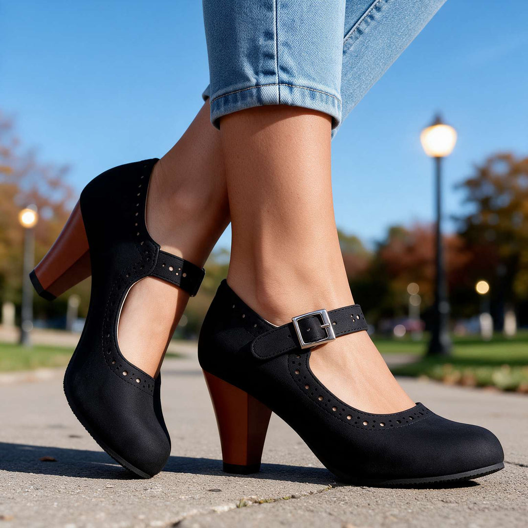 Davina | Women's Mary Jane Brogue Heels