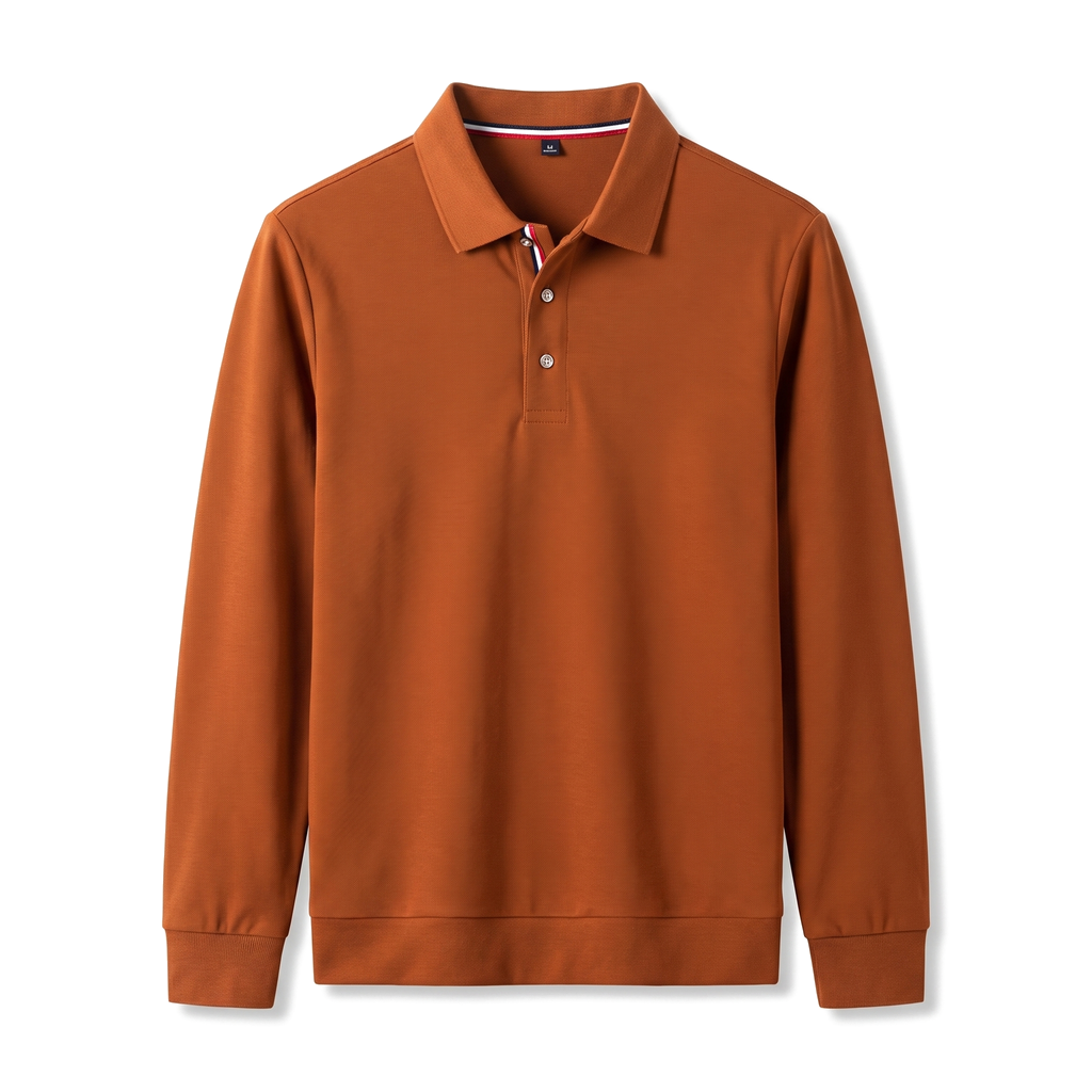 Aaron Long-Sleeve Polo - Color:Caramel;Size:48