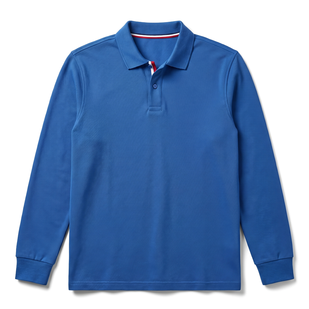 Aaron Long-Sleeve Polo - Color:Royal Blue;Size:48
