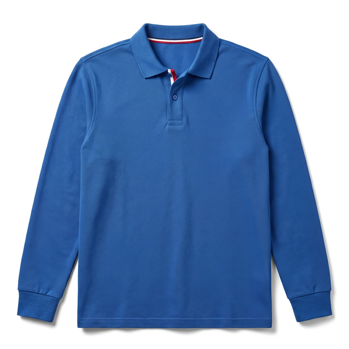 Aaron Long-Sleeve Polo - Color:Royal Blue;Size:48