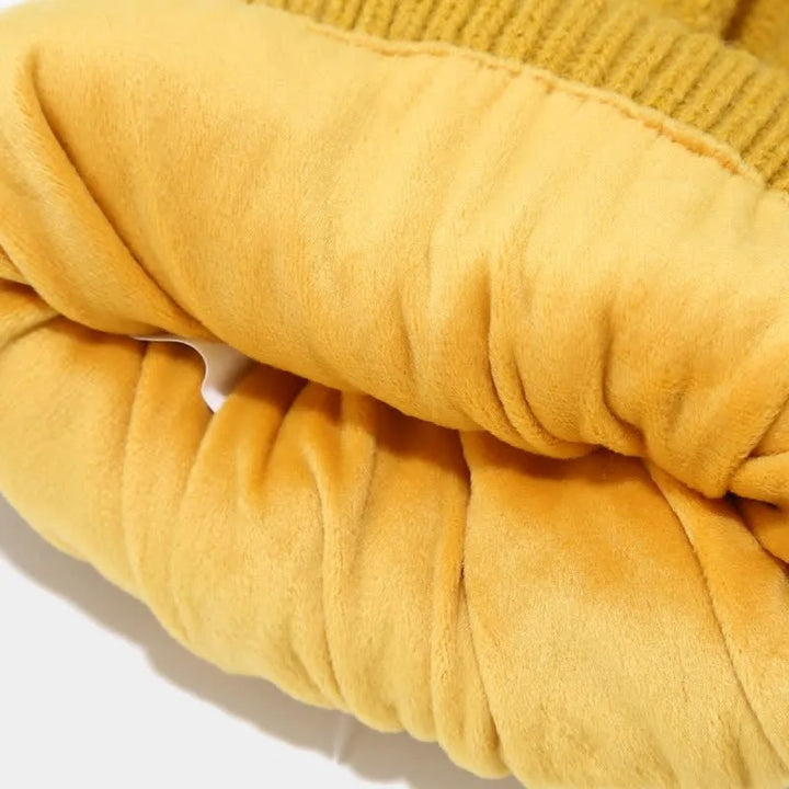Women's Knitted Winter Scarve Matching Set Yellow2.jpg