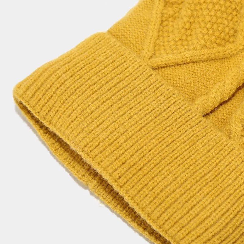 Women's Knitted Winter Scarve Matching Set Yellow3.jpg