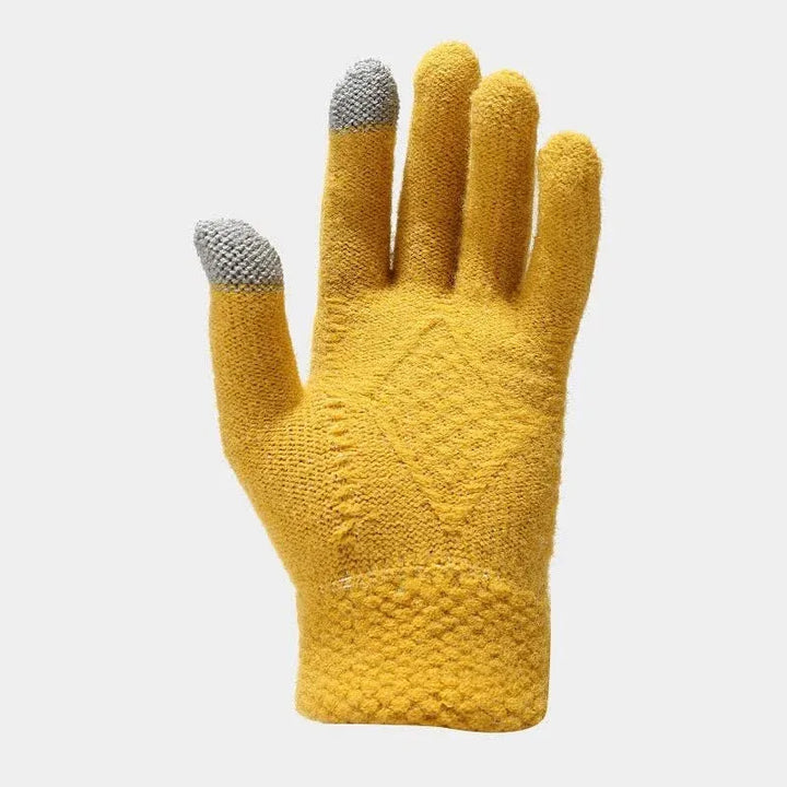 Women's Knitted Winter Scarve Matching Set Yellow4.webp