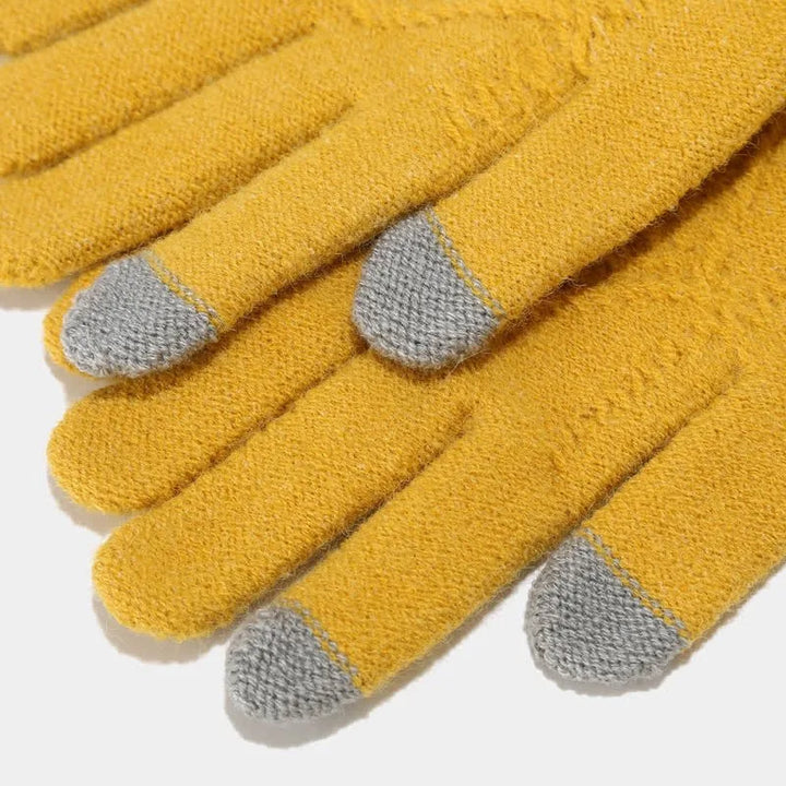 Women's Knitted Winter Scarve Matching Set Yellow5.jpg