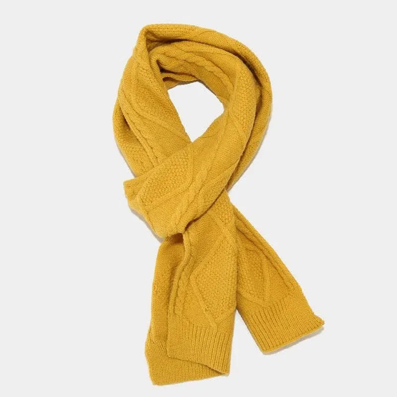 Women's Knitted Winter Scarve Matching Set Yellow7.webp
