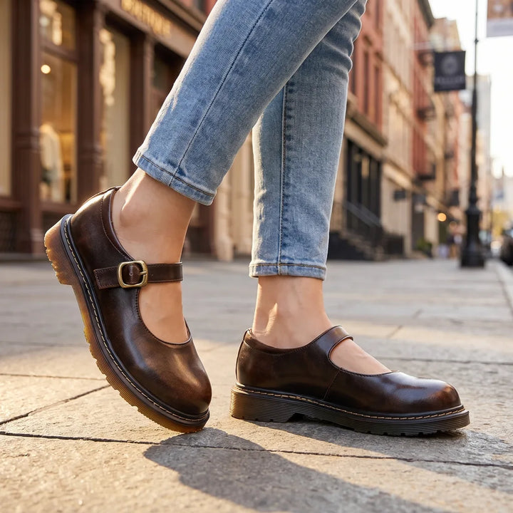 Women's Brown Levi Leather Mary Janes
