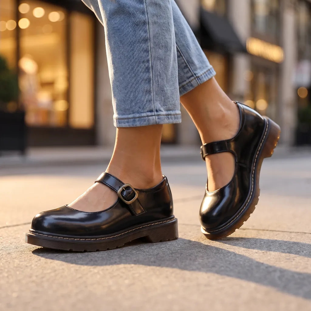 Women's Black Adeline Buckle Mary Janes