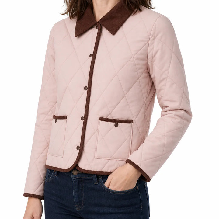 Women's Pink Havelock Quilted Padded Jacket