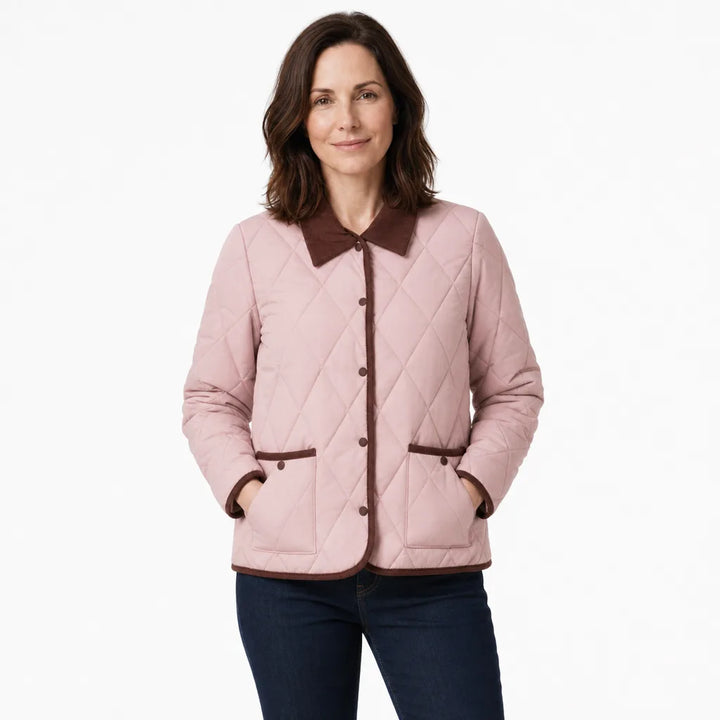 Women's Pink Havelock Quilted Padded Jacket