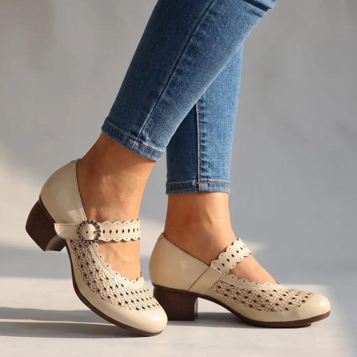 Adriana | Women's Orthopedic Mary Jane Shoes - Color:White;Size:35