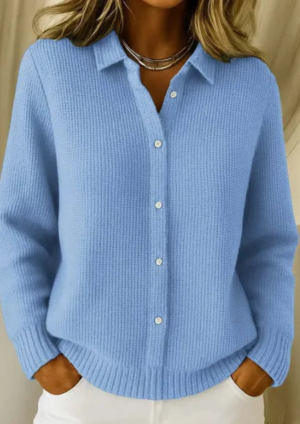 Aimee | Women's Soft Cozy Knit Cardgian - Size:XS;Color:Blue