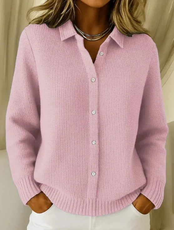 Aimee | Women's Soft Cozy Knit Cardgian - Size:XS;Color:Pink