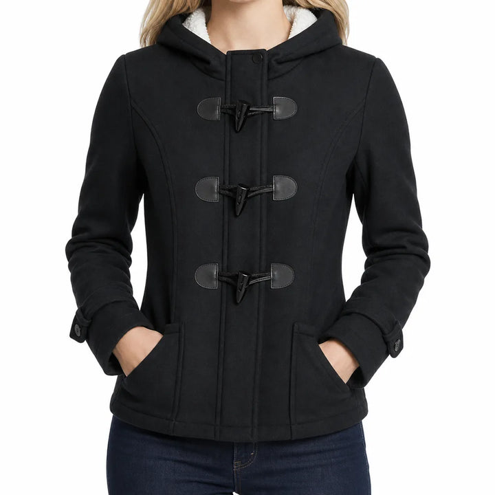 Aishah Duffle Jacket - Color:Black;Size:S