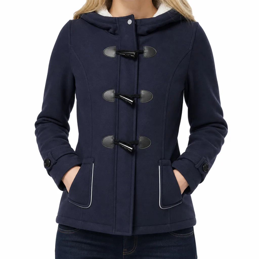 Aishah Duffle Jacket - Color:Blue;Size:S