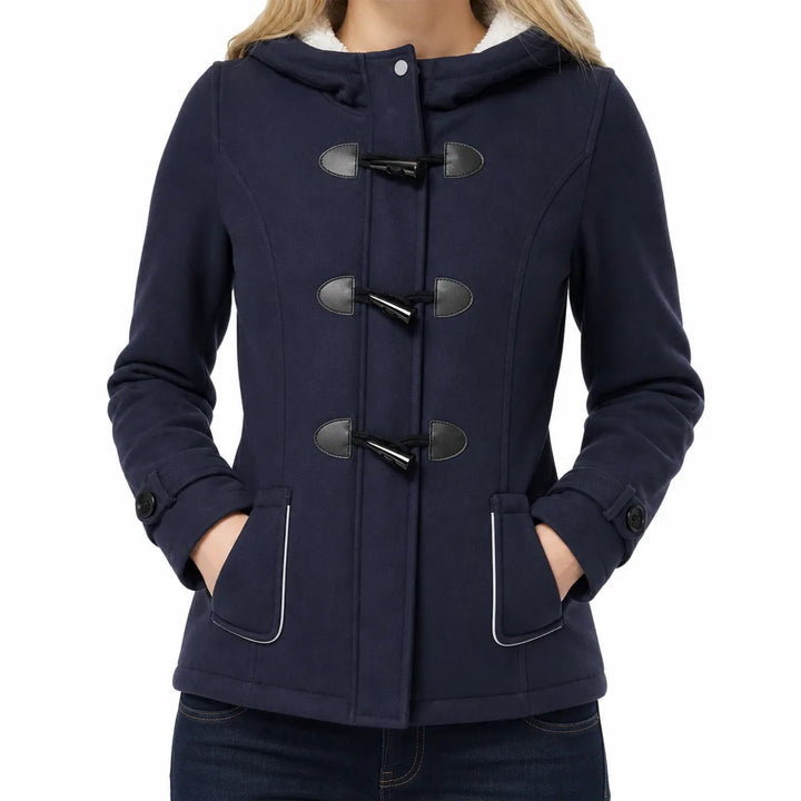 Aishah Duffle Jacket - Color:Blue;Size:S