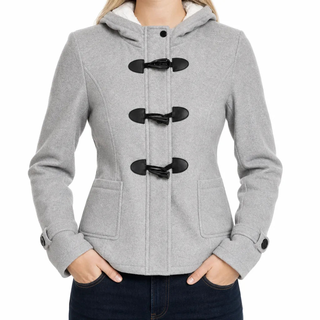 Aishah Duffle Jacket - Color:Gray;Size:S