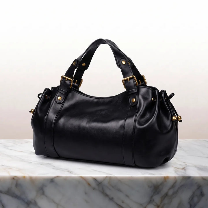Women's Black Emerson Pleated Tote Bag