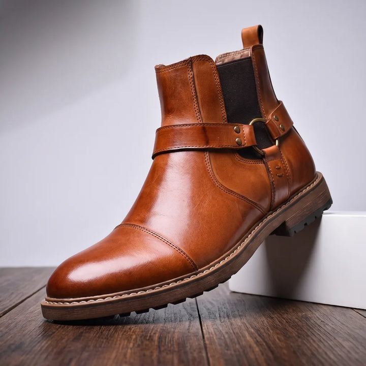 Men's Light Brown Alaric Cap-Toe Chelsea Boots