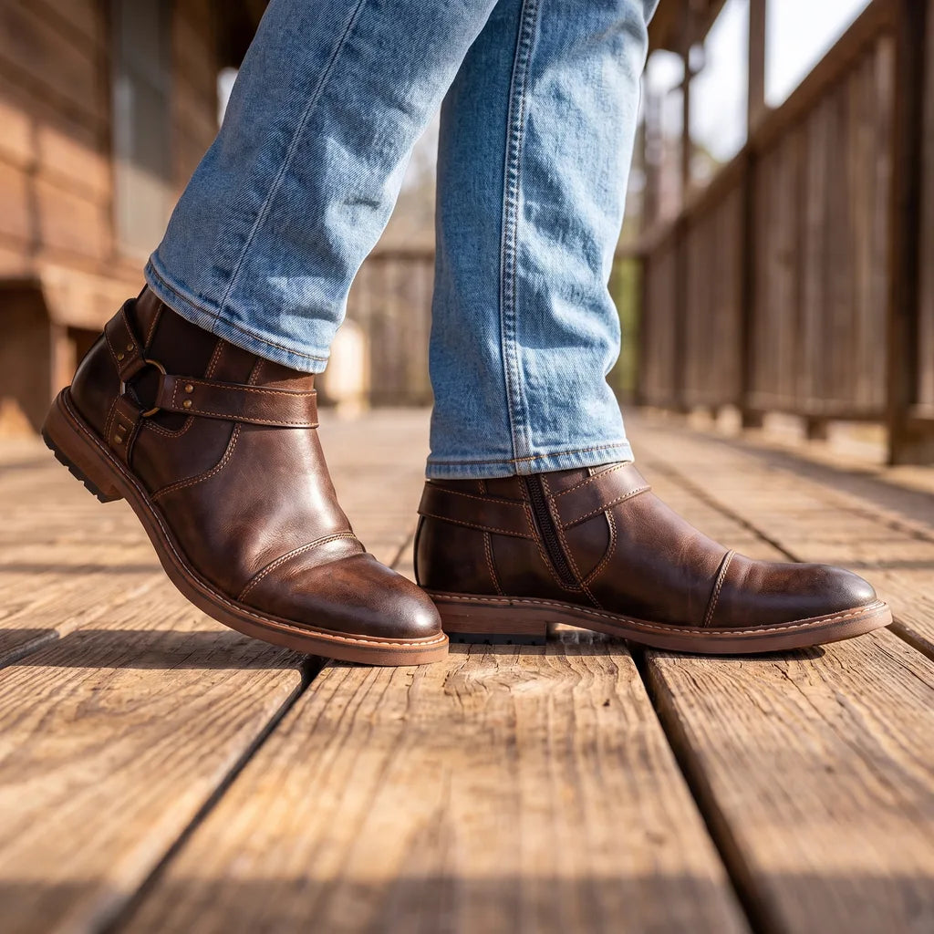 Men's Dark Brown Alaric Cap-Toe Chelsea Boots