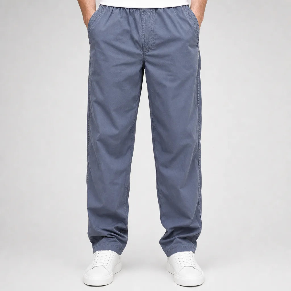 Alden | Cotton Baggy Chino Pants - Color:Gray;Size:S