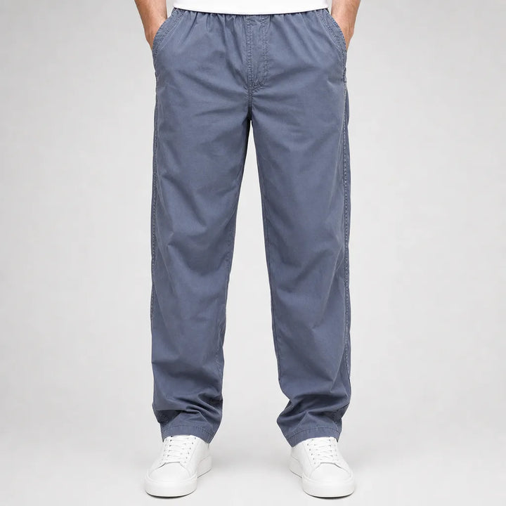 Alden | Cotton Baggy Chino Pants - Color:Gray;Size:S